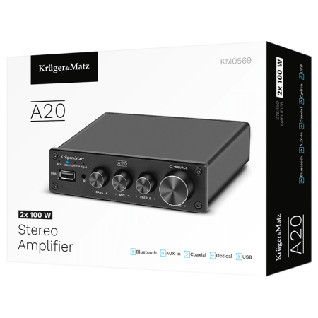 AMPLIFICATOR AUDIO STEREO 2X100W A20 KRUGER&MATZ [7]