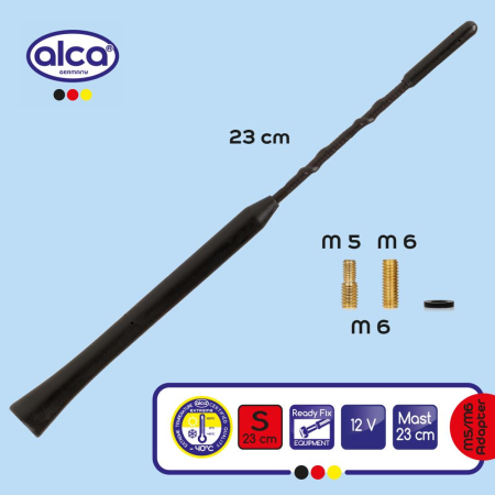ANTENA AUTO EXTERIOR NEAGRA 23CM CU 2 ADAPTOARE (5-6MM) [4]