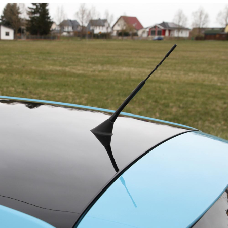 ANTENA AUTO EXTERIOR NEAGRA 23CM CU 2 ADAPTOARE (5-6MM) [5]