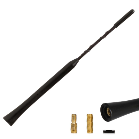 ANTENA AUTO EXTERIOR NEAGRA 23CM CU 2 ADAPTOARE (5-6MM) [6]