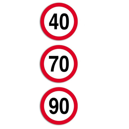 SISTEME DE AVERTIZARE - AUTOCOLANT LIMITA VITEZA 40KM FILM REFLECTORIZANT CLASA I HICO