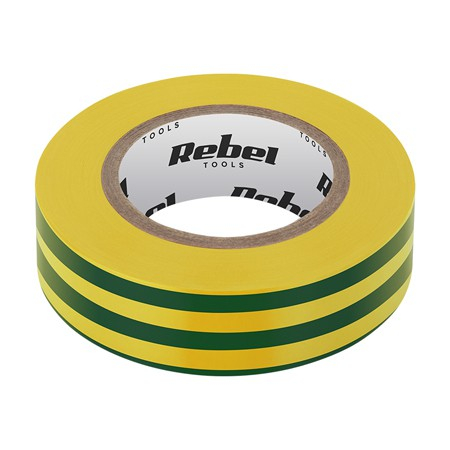 Accesorii lipire - BANDA IZOLATOARE 0.13X19X10YD VERDE/GALBEN REBEL