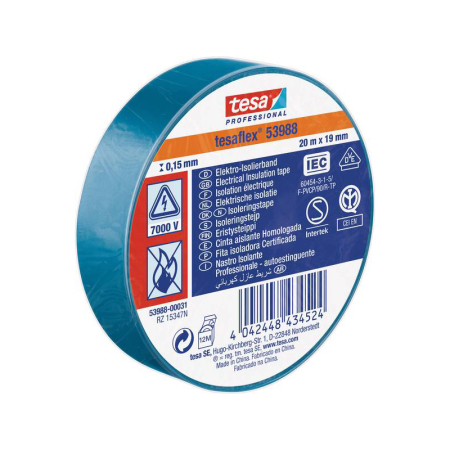 BANDA IZOLATOARE TESAFLEX 20M ALBASTRU 10BUC [1]