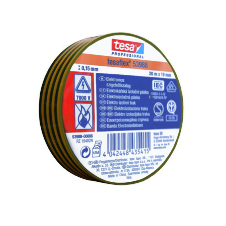 BANDA IZOLATOARE TESAFLEX 20M GALBEN/VERDE 10BUC [1]
