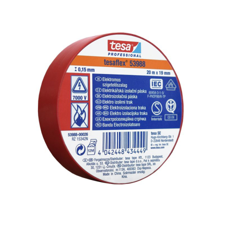 BANDA IZOLATOARE TESAFLEX 20M ROSU 10 BUC [1]