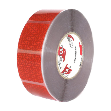 BANDA REFLECTORIZANTA SEGMENTATA REFLEXITE ORAFOL ROSU 50MMX50M ECE 104 [1]