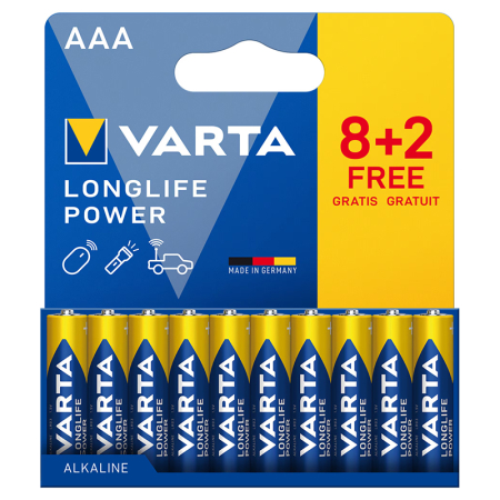 BATERIE ALCALINA LONGLIFE POWER LR03 8+4 VARTA [1]