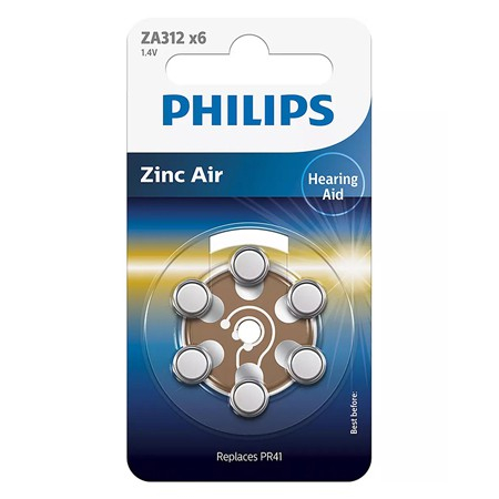 Baterii - BATERIE AUDITIVA ZINC AIR BLISTER 6 BUC PHILIPS