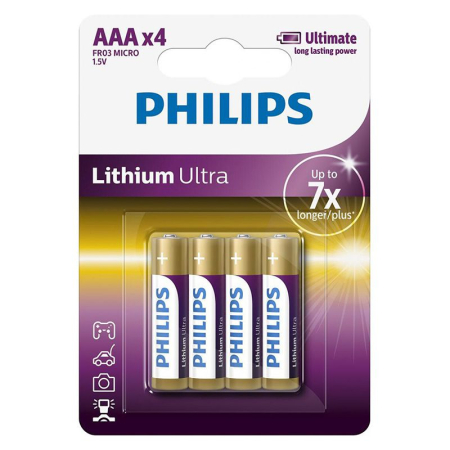 BATERIE LITHIUM ULTRA LR3 AAA BLISTER 4 BUC PHILIPS [1]