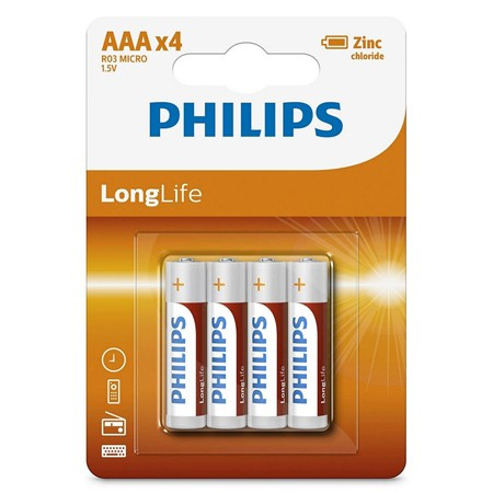 Baterii - BATERIE LONGLIFE R3 AAA BLISTER 4 BUC PHILIPS