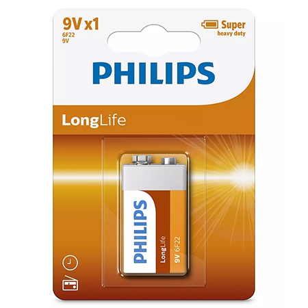 Baterii - BATERIE PHILIPS 9V 6F22 LONGLIFE B1 BLISTER PHILIPS