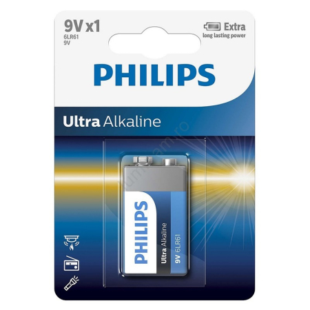BATERIE ULTRA ALKALINE 9V BLISTER 1 BUC PHILIPS [1]