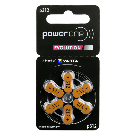 BATERII AUDITIVE POWER ONE EVOLUTION P312 BL 6 VARTA [1]