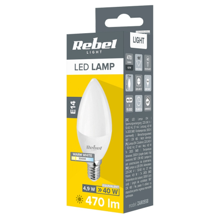 BEC LED E14 5W 230V 3000K REBEL [2]