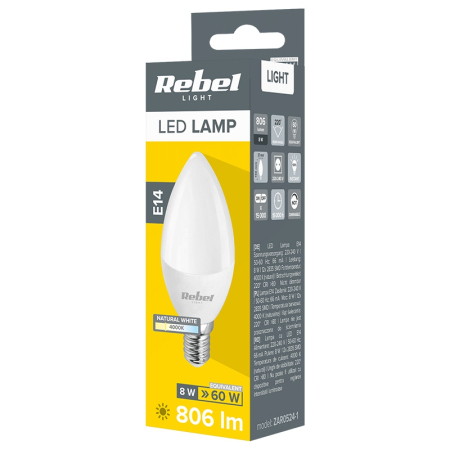 BEC LED E14 8W 4000K 230V REBEL [2]