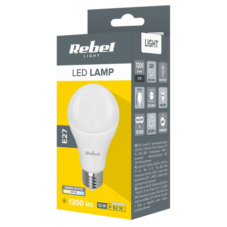 BEC LED E27 A60 12W 230V 3000K REBEL [2]