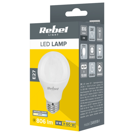 BEC LED G45 E27 8W 4000K 230V REBEL [2]