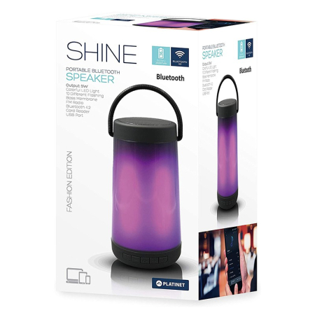 BOXA BLUETOOTH PORTABILA FULL LED PLATINET [2]