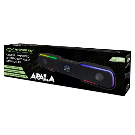 BOXE / SOUNDBAR 2.0 USB LED RAINBOW APALA ESPERANZA [3]