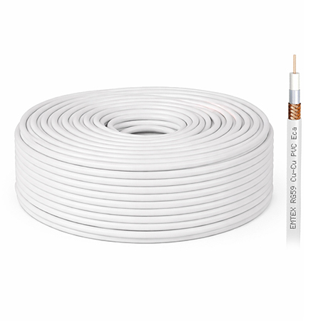 Cabluri la rola - CABLU COAXIAL  CUPRU RG59 ROLA 100M EMTEX