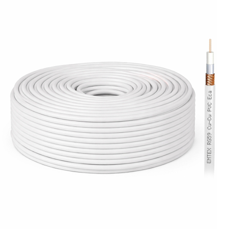 CABLU COAXIAL  CUPRU RG59 ROLA 100M EMTEX [1]
