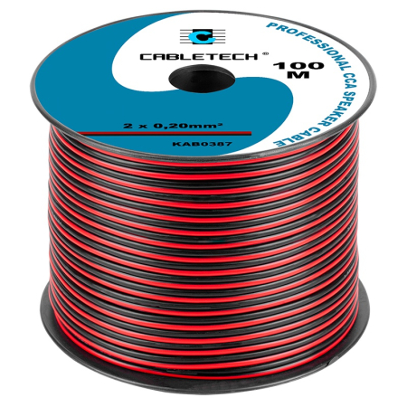 CABLU DIFUZOR CCA 2X0.20MM ROSU/NEGRU 100M [1]