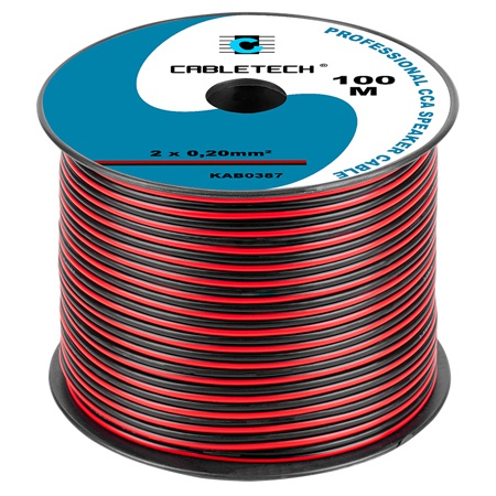Conectica - CABLU DIFUZOR CCA 2X0.20MM ROSU/NEGRU 100M