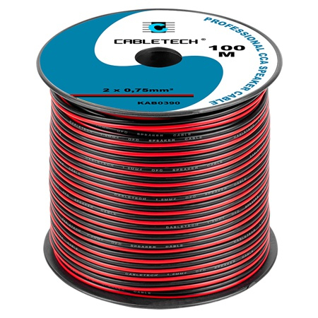 Conectica - CABLU DIFUZOR CCA 2X0.75MM ROSU/NEGRU 100M