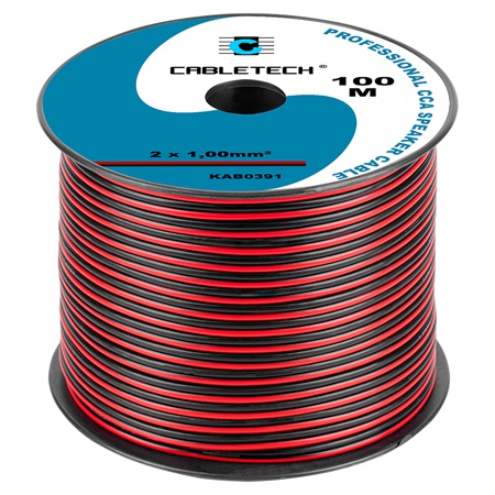 Conectica - CABLU DIFUZOR CCA 2X1.00MM ROSU/NEGRU 100M