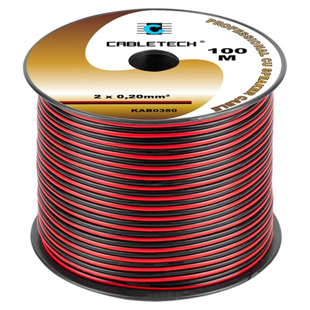 Conectica - CABLU DIFUZOR CUPRU 2X0.20MM ROSU/NEGRU 100M