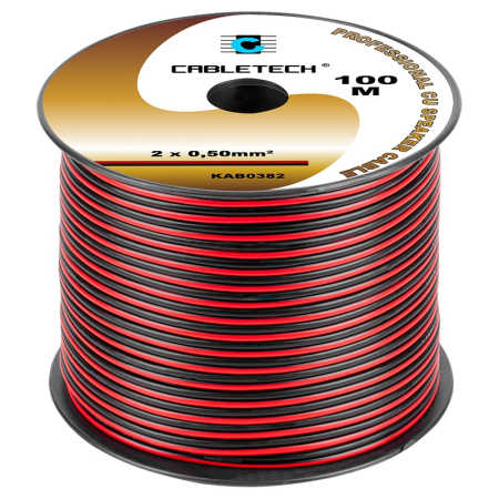 CABLU DIFUZOR CUPRU 2X0.50MM ROSU/NEGRU 100M [1]