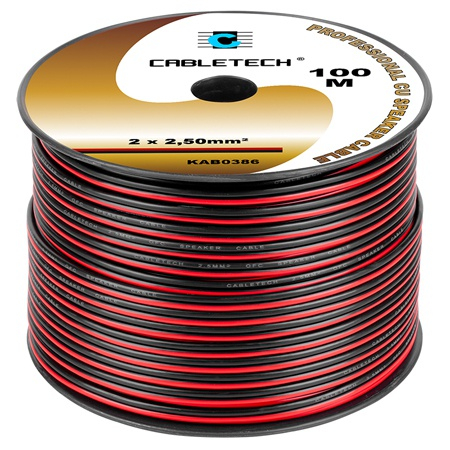 Conectica - CABLU DIFUZOR CUPRU 2X2.50MM ROSU/NEGRU 100M