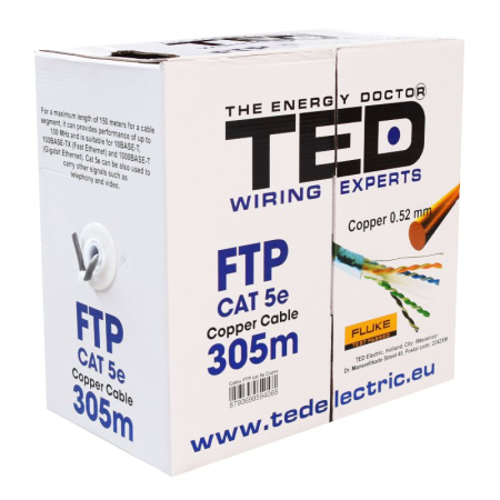 CABLU FTP CAT 5E CUPRU 0.52MM 305M TED ELECTRIC [1]