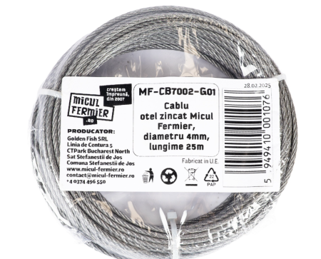Cablu otel zincat Micul Fermier, diametru 4mm, lungime 25m [1]