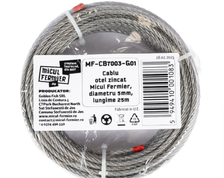 Cablu otel zincat Micul Fermier, diametru 5mm, lungime 25m [1]