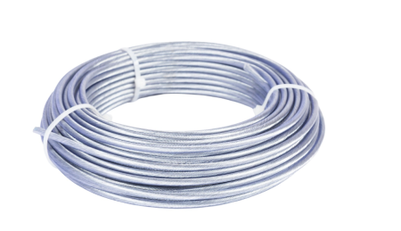 Construcții - Cablu otel zincat Micul Fermier, plastifiat, diametru 3-4.5mm, lungime 25m