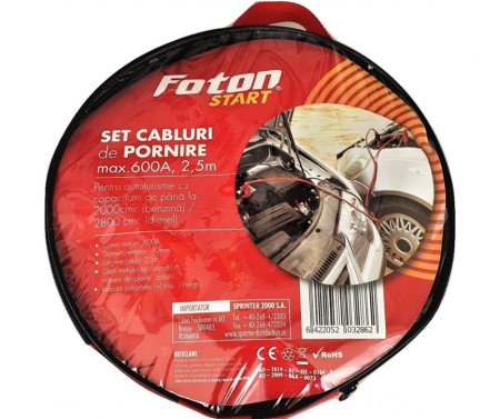 Cabluri de pornire Foton 600A 2,5m, în gentuta [2]