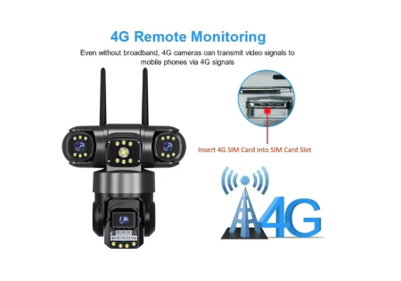 Camera de securitate Andowl G819 4G PTZ IP 8K 12MP cu lentila tripla ecran triplu detectare miscare audio bidirectional si vedere nocturna [1]