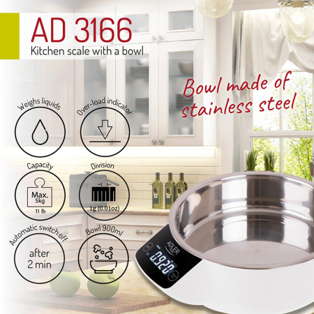 CANTAR BUCATARIE CU BOL METALIC AD 3166 ADLER [6]