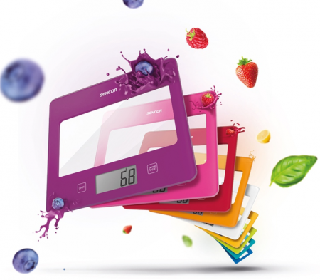 CANTAR BUCATARIE STICLA SECURIZATA PORTOCALIU SENCOR [3]