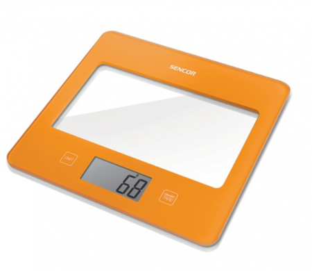 Electrocasnice bucatarie - CANTAR BUCATARIE STICLA SECURIZATA PORTOCALIU SENCOR