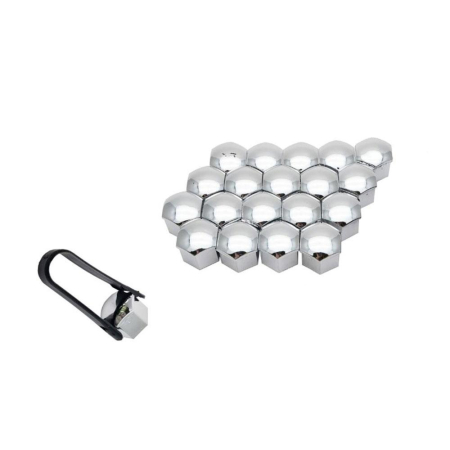 CAPACE CENTRALE - CAPAC PREZOANE 19 MM CROM SET 20 BUC+CLESTE