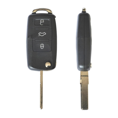 ALTE ACCESORII DE INTERIOR - CARCASA CHEIE CONTACT PENTRU VOLKSWAGEN JETTA / PASSAT (B5-B6-B7) / POLO / SCIROCCO / TIGUAN, 3 BUTOANE, CU CHEIE