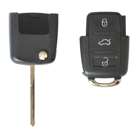 CARCASA CHEIE CONTACT PENTRU VOLKSWAGEN JETTA / PASSAT (B5-B6-B7) / POLO / SCIROCCO / TIGUAN, 3 BUTOANE, CU CHEIE [2]