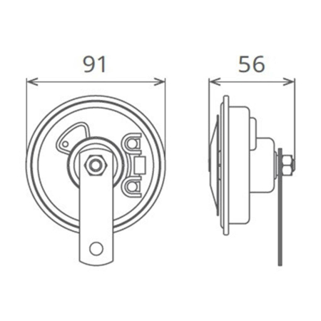 CLAXON ELECTROMAGNETIC, TIP DISC, 24V 3A TON JOS [2]