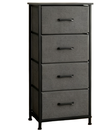 Comode - COMODA 4 SERTARE TEXTILE / 45X30X94CM - ANTRACIT/NEGRU