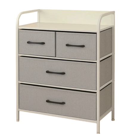 Comode - COMODA 4 SERTARE TEXTILE / 58X29X79CM - GRI/ALB