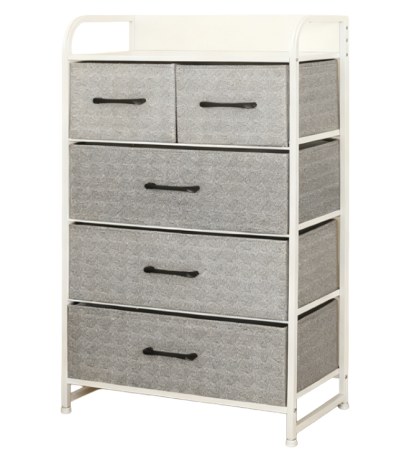 Piese Mobilier - COMODA 5 SERTARE TEXTILE / 58X29X99CM - GRI/ALB