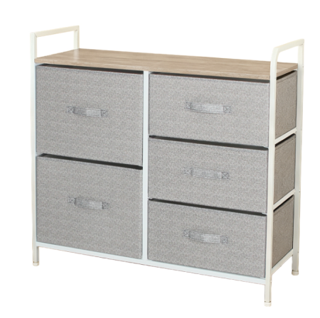 Piese Mobilier - COMODA 5 SERTARE TEXTILE / 83X29X77CM - GRI/ALB