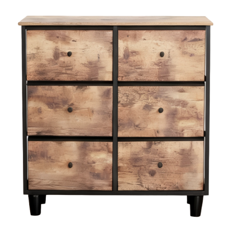 Comode - COMODA 6 SERTARE TEXTILE / 80X30X73CM - VINTAGE/NEGRU